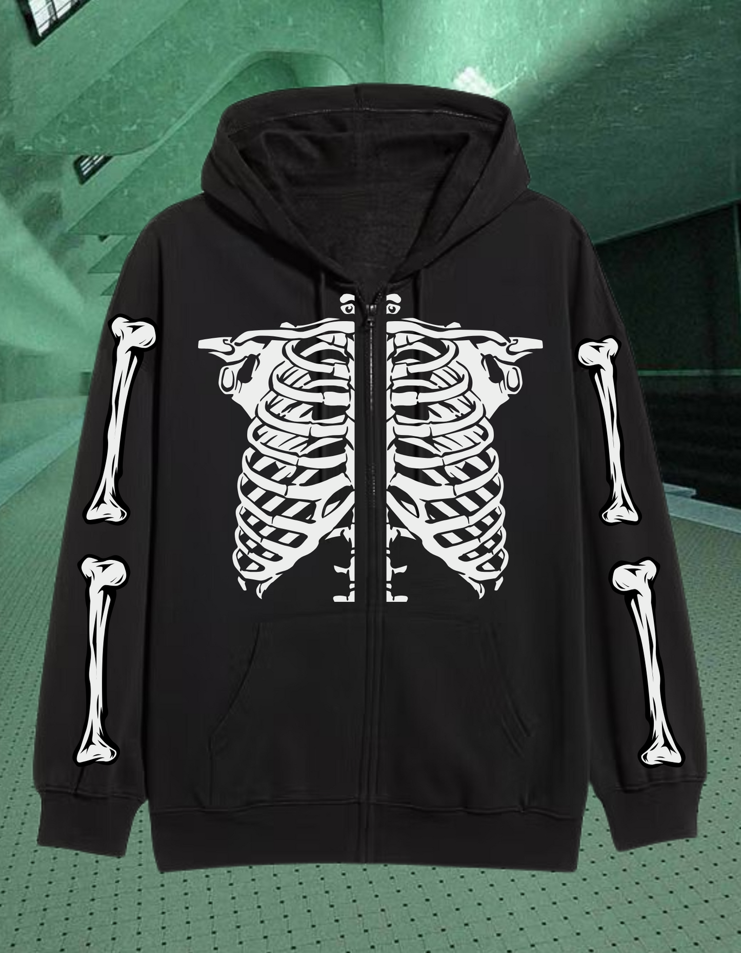 SKELETONS IN THE BASEMENT ZIPPER HOODIE